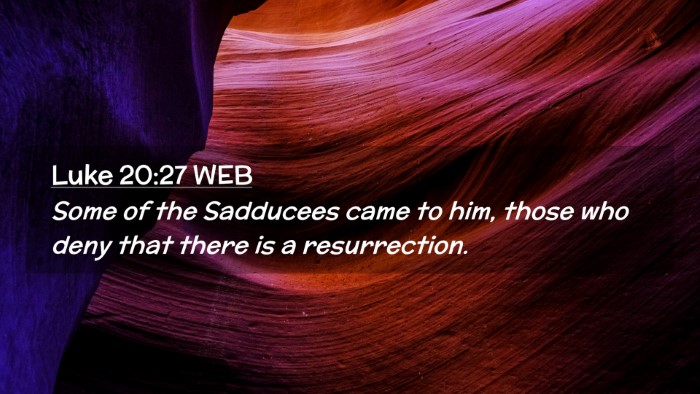 Picture 02 - Luke 20:27 WEB Desktop Wallpaper - Some of the Sadducees came to him, those who deny - Desktop Bible Verse Wallpaper