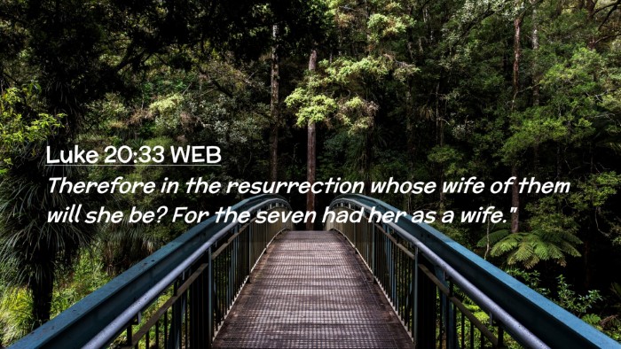 Picture 02 - Luke 20:33 WEB Desktop Wallpaper - Therefore in the resurrection whose wife of them - Desktop Bible Verse Wallpaper