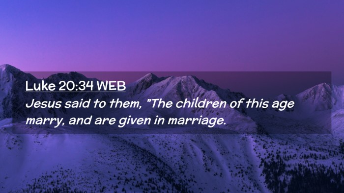 Picture 02 - Luke 20:34 WEB Desktop Wallpaper - Jesus said to them, 