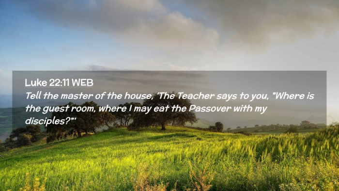 Picture 02 - Luke 22:11 WEB Desktop Wallpaper - Tell the master of the house, 'The Teacher says - Desktop Bible Verse Wallpaper