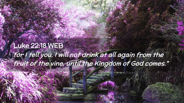 Picture 02 - Luke 22:18 WEB Desktop Wallpaper - for I tell you, I will not drink at all again - Desktop Bible Verse Wallpaper