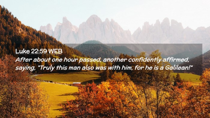 Picture 02 - Luke 22:59 WEB Desktop Wallpaper - After about one hour passed, another confidently - Desktop Bible Verse Wallpaper