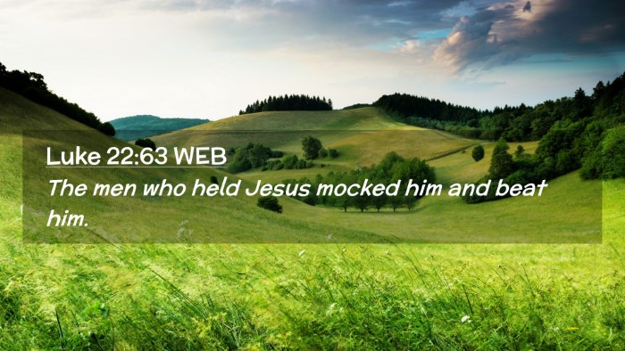 Picture 02 - Luke 22:63 WEB Desktop Wallpaper - The men who held Jesus mocked him and beat - Desktop Bible Verse Wallpaper
