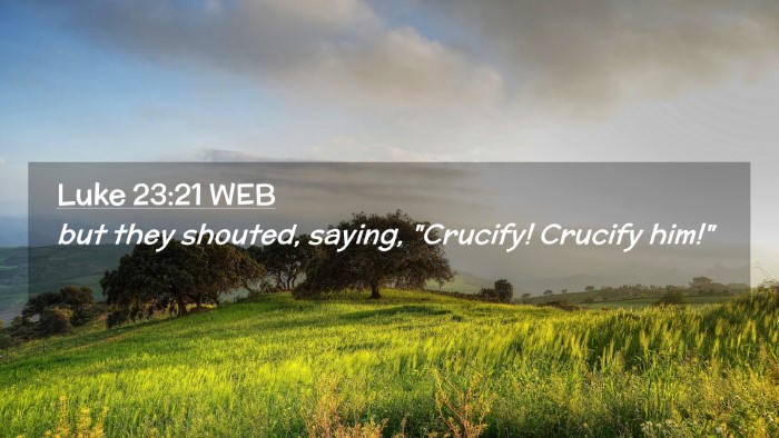 Picture 02 - Luke 23:21 WEB Desktop Wallpaper - but they shouted, saying, 