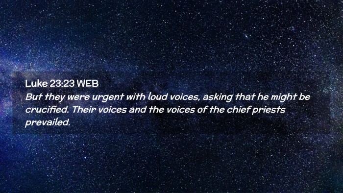 Picture 02 - Luke 23:23 WEB Desktop Wallpaper - But they were urgent with loud voices, asking - Desktop Bible Verse Wallpaper