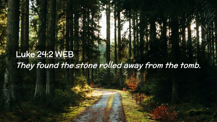 Picture 02 - Luke 24:2 WEB Desktop Wallpaper - They found the stone rolled away from the - Desktop Bible Verse Wallpaper
