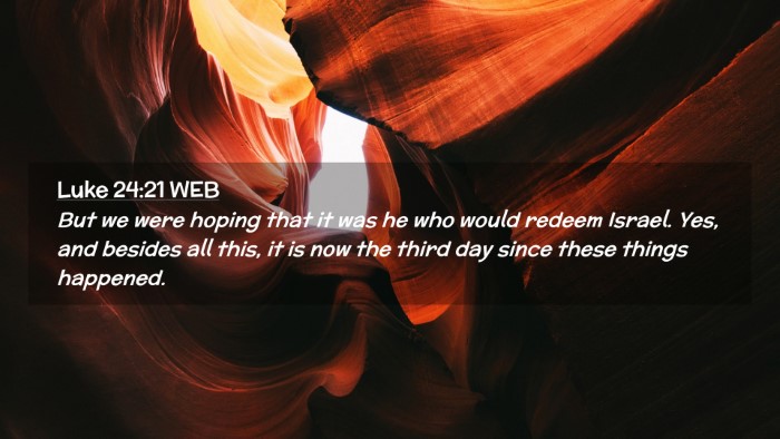 Picture 02 - Luke 24:21 WEB Desktop Wallpaper - But we were hoping that it was he who would - Desktop Bible Verse Wallpaper