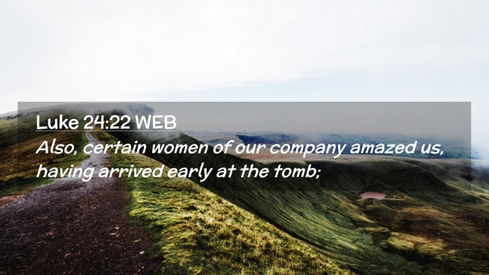 Picture 02 - Luke 24:22 WEB Desktop Wallpaper - Also, certain women of our company amazed us, - Desktop Bible Verse Wallpaper