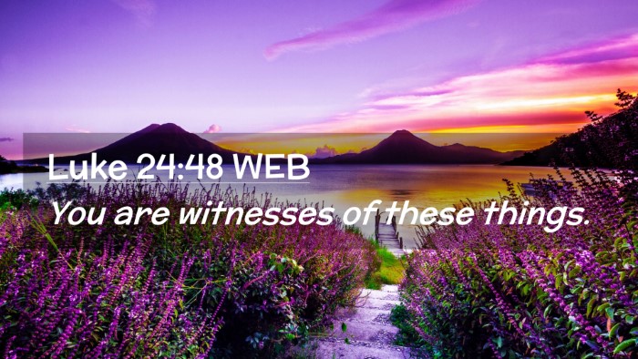 Picture 02 - Luke 24:48 WEB Desktop Wallpaper - You are witnesses of these - Desktop Bible Verse Wallpaper