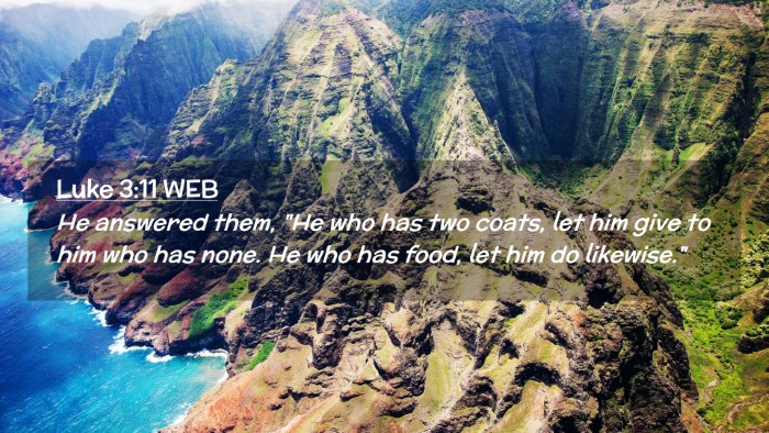 Picture 02 - Luke 3:11 WEB Desktop Wallpaper - He answered them, 