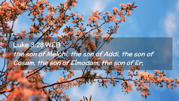 Picture 02 - Luke 3:28 WEB Desktop Wallpaper - the son of Melchi, the son of Addi, the son of - Desktop Bible Verse Wallpaper