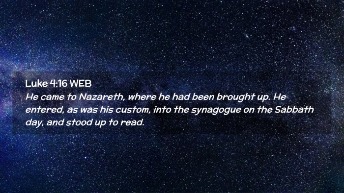 Picture 02 - Luke 4:16 WEB Desktop Wallpaper - He came to Nazareth, where he had been brought - Desktop Bible Verse Wallpaper