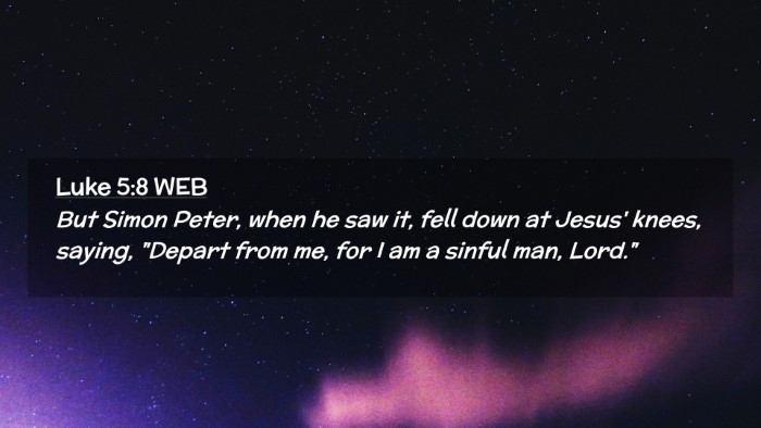 Picture 02 - Luke 5:8 WEB Desktop Wallpaper - But Simon Peter, when he saw it, fell down at - Desktop Bible Verse Wallpaper