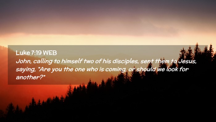 Picture 02 - Luke 7:19 WEB Desktop Wallpaper - John, calling to himself two of his disciples, - Desktop Bible Verse Wallpaper