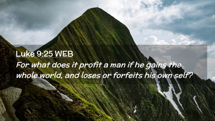 Picture 02 - Luke 9:25 WEB Desktop Wallpaper - For what does it profit a man if he gains the - Desktop Bible Verse Wallpaper