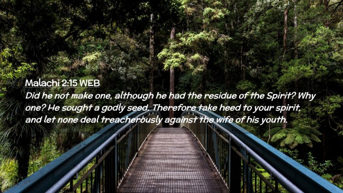 Picture 02 - Malachi 2:15 WEB Desktop Wallpaper - Did he not make one, although he had the residue - Desktop Bible Verse Wallpaper
