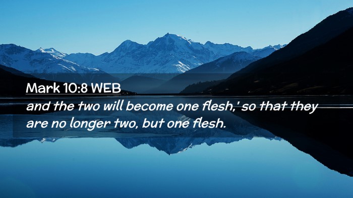 Picture 02 - Mark 10:8 WEB Desktop Wallpaper - and the two will become one flesh,' so that they - Desktop Bible Verse Wallpaper