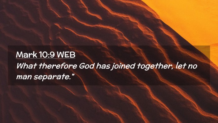 Picture 02 - Mark 10:9 WEB Desktop Wallpaper - What therefore God has joined together, let no - Desktop Bible Verse Wallpaper