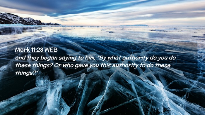Picture 02 - Mark 11:28 WEB Desktop Wallpaper - and they began saying to him, 