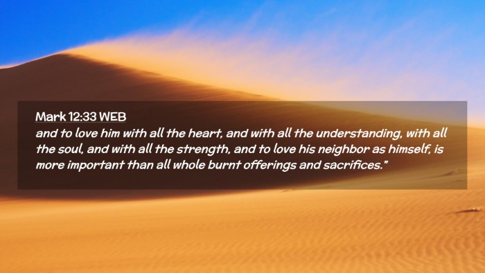 Picture 02 - Mark 12:33 WEB Desktop Wallpaper - and to love him with all the heart, and with all - Desktop Bible Verse Wallpaper
