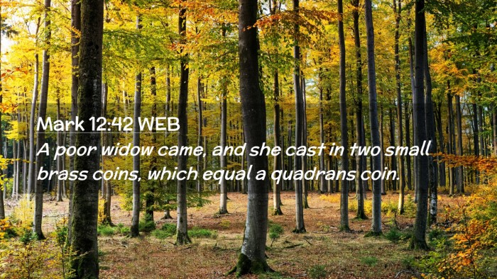 Picture 02 - Mark 12:42 WEB Desktop Wallpaper - A poor widow came, and she cast in two small - Desktop Bible Verse Wallpaper