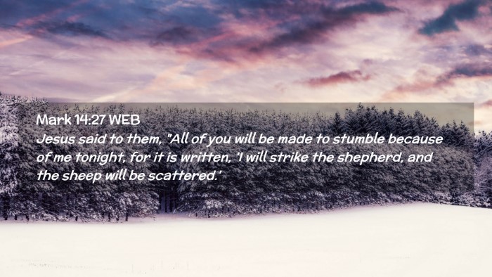 Picture 02 - Mark 14:27 WEB Desktop Wallpaper - Jesus said to them, 
