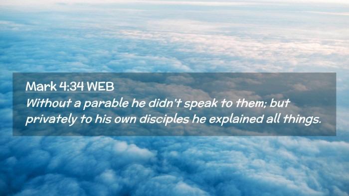 Picture 02 - Mark 4:34 WEB Desktop Wallpaper - Without a parable he didn't speak to them; but - Desktop Bible Verse Wallpaper
