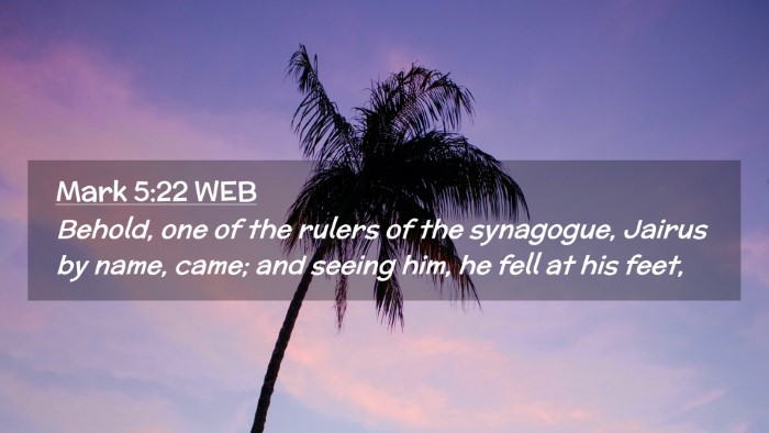 Picture 02 - Mark 5:22 WEB Desktop Wallpaper - Behold, one of the rulers of the synagogue, - Desktop Bible Verse Wallpaper