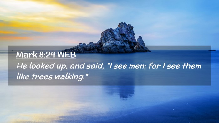 Picture 02 - Mark 8:24 WEB Desktop Wallpaper - He looked up, and said, 