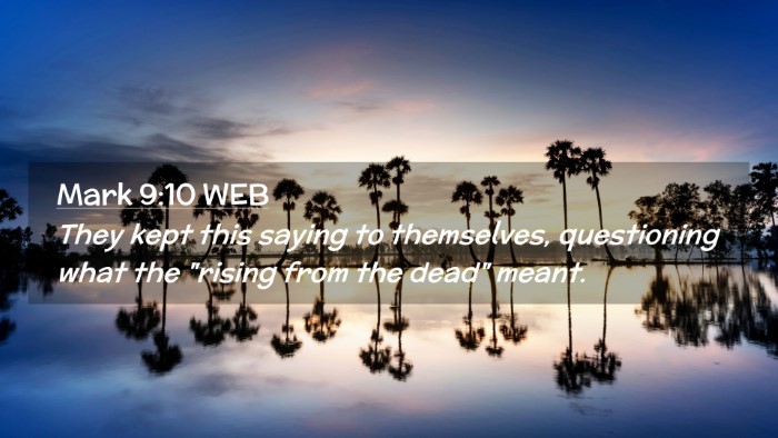 Picture 02 - Mark 9:10 WEB Desktop Wallpaper - They kept this saying to themselves, questioning - Desktop Bible Verse Wallpaper