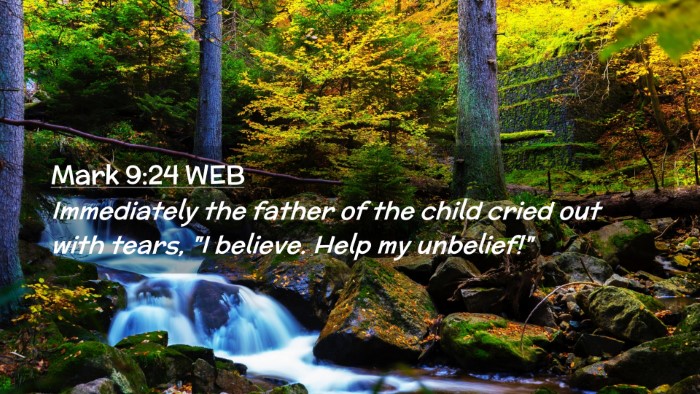 Picture 02 - Mark 9:24 WEB Desktop Wallpaper - Immediately the father of the child cried out - Desktop Bible Verse Wallpaper
