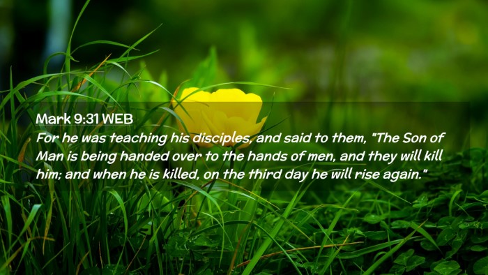 Picture 02 - Mark 9:31 WEB Desktop Wallpaper - For he was teaching his disciples, and said to - Desktop Bible Verse Wallpaper