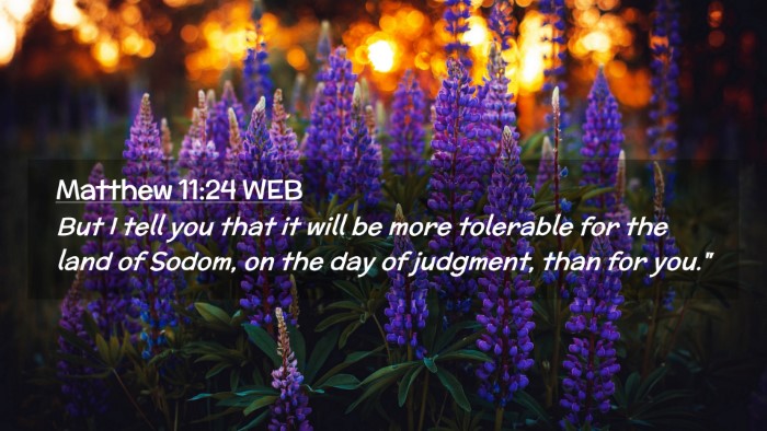 Picture 02 - Matthew 11:24 WEB Desktop Wallpaper - But I tell you that it will be more tolerable for - Desktop Bible Verse Wallpaper