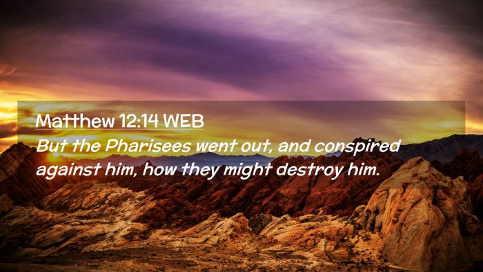Picture 02 - Matthew 12:14 WEB Desktop Wallpaper - But the Pharisees went out, and conspired against - Desktop Bible Verse Wallpaper