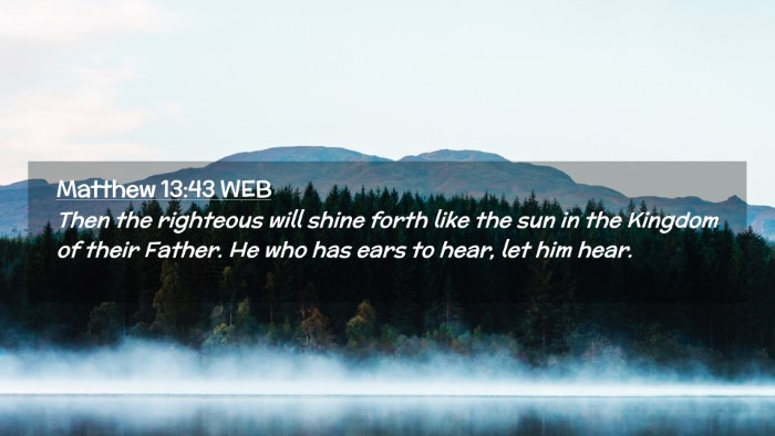 Picture 02 - Matthew 13:43 WEB Desktop Wallpaper - Then the righteous will shine forth like the sun - Desktop Bible Verse Wallpaper