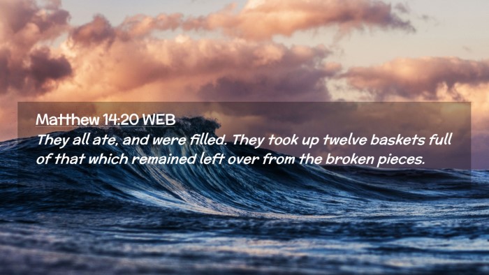 Picture 02 - Matthew 14:20 WEB Desktop Wallpaper - They all ate, and were filled. They took up - Desktop Bible Verse Wallpaper