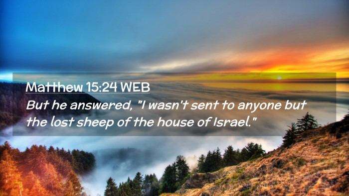 Picture 02 - Matthew 15:24 WEB Desktop Wallpaper - But he answered, 