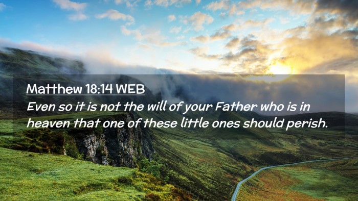 Picture 02 - Matthew 18:14 WEB Desktop Wallpaper - Even so it is not the will of your Father who is - Desktop Bible Verse Wallpaper