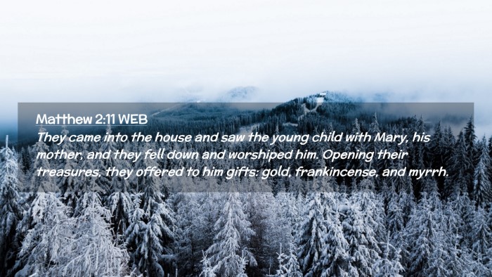 Picture 02 - Matthew 2:11 WEB Desktop Wallpaper - They came into the house and saw the young child - Desktop Bible Verse Wallpaper
