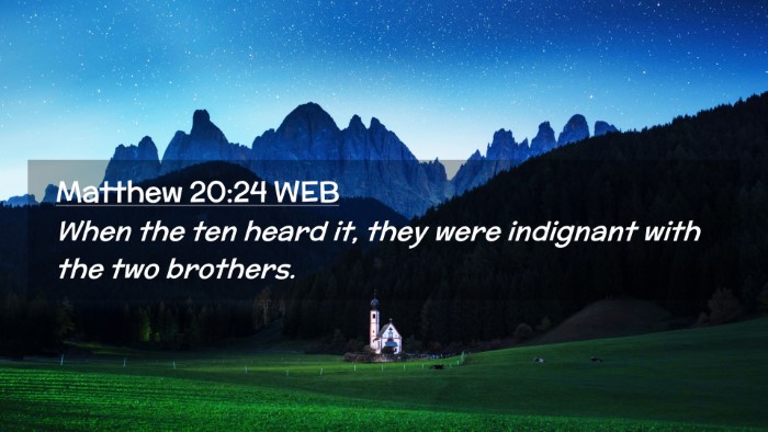 Picture 02 - Matthew 20:24 WEB Desktop Wallpaper - When the ten heard it, they were indignant with - Desktop Bible Verse Wallpaper