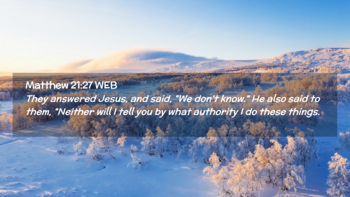Picture 02 - Matthew 21:27 WEB Desktop Wallpaper - They answered Jesus, and said, 