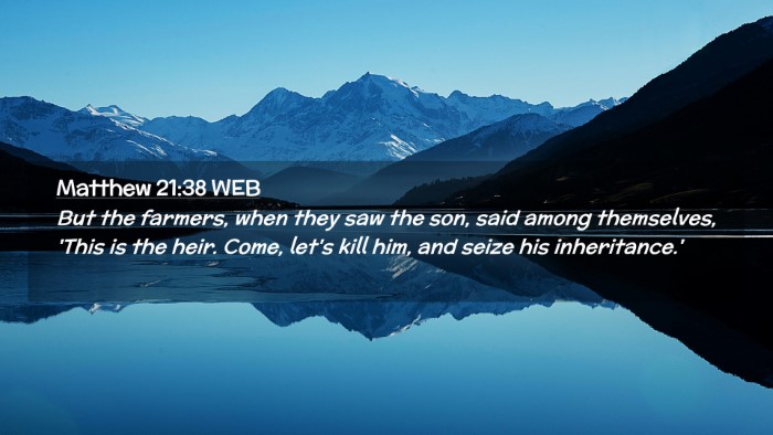 Picture 02 - Matthew 21:38 WEB Desktop Wallpaper - But the farmers, when they saw the son, said - Desktop Bible Verse Wallpaper