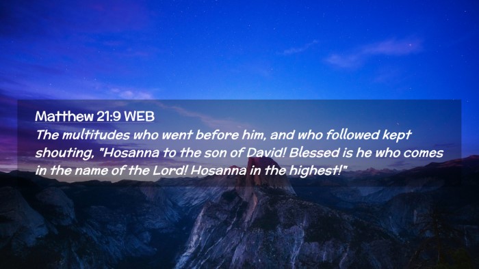 Picture 02 - Matthew 21:9 WEB Desktop Wallpaper - The multitudes who went before him, and who - Desktop Bible Verse Wallpaper