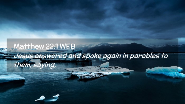 Picture 02 - Matthew 22:1 WEB Desktop Wallpaper - Jesus answered and spoke again in parables to - Desktop Bible Verse Wallpaper