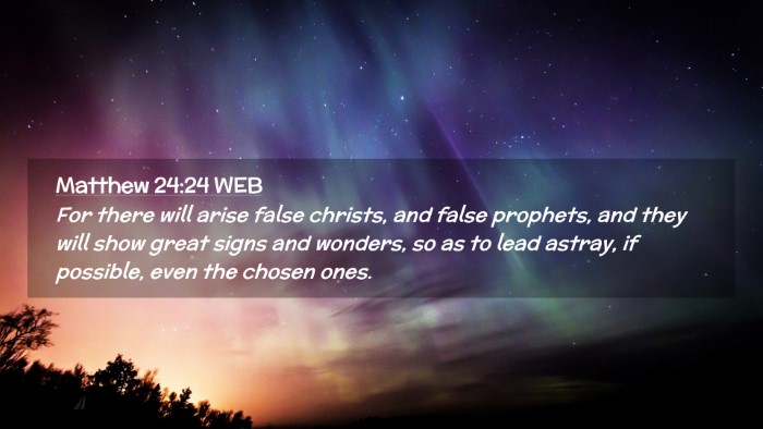 Picture 02 - Matthew 24:24 WEB Desktop Wallpaper - For there will arise false christs, and false - Desktop Bible Verse Wallpaper