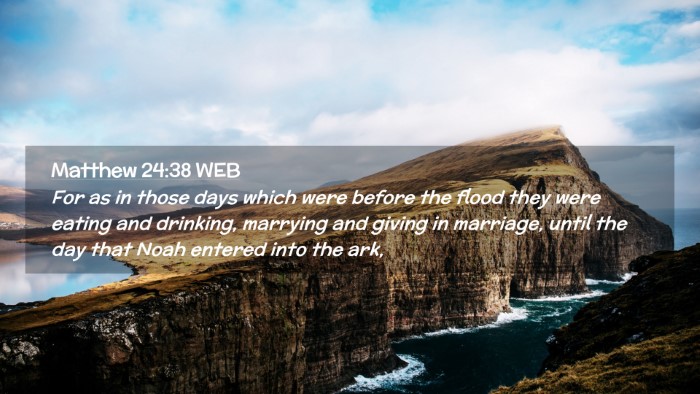 Picture 02 - Matthew 24:38 WEB Desktop Wallpaper - For as in those days which were before the flood - Desktop Bible Verse Wallpaper