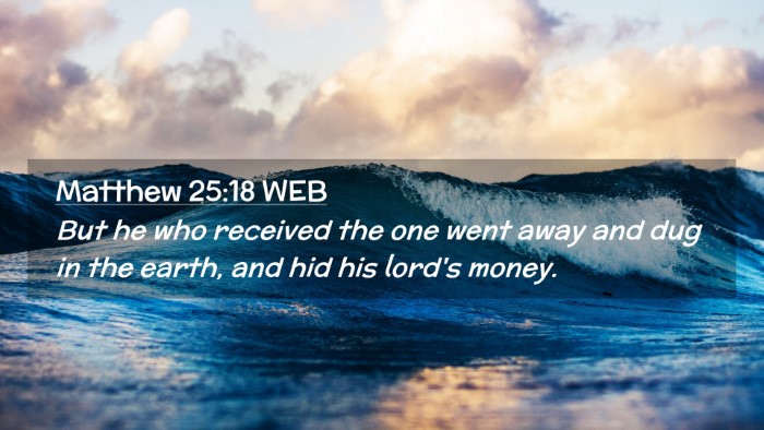 Picture 02 - Matthew 25:18 WEB Desktop Wallpaper - But he who received the one went away and dug in - Desktop Bible Verse Wallpaper