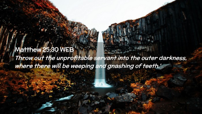 Picture 02 - Matthew 25:30 WEB Desktop Wallpaper - Throw out the unprofitable servant into the outer - Desktop Bible Verse Wallpaper