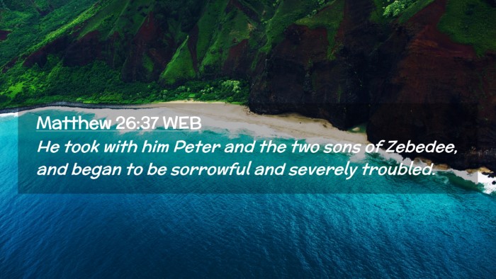 Picture 02 - Matthew 26:37 WEB Desktop Wallpaper - He took with him Peter and the two sons of - Desktop Bible Verse Wallpaper