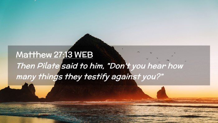 Picture 02 - Matthew 27:13 WEB Desktop Wallpaper - Then Pilate said to him, 